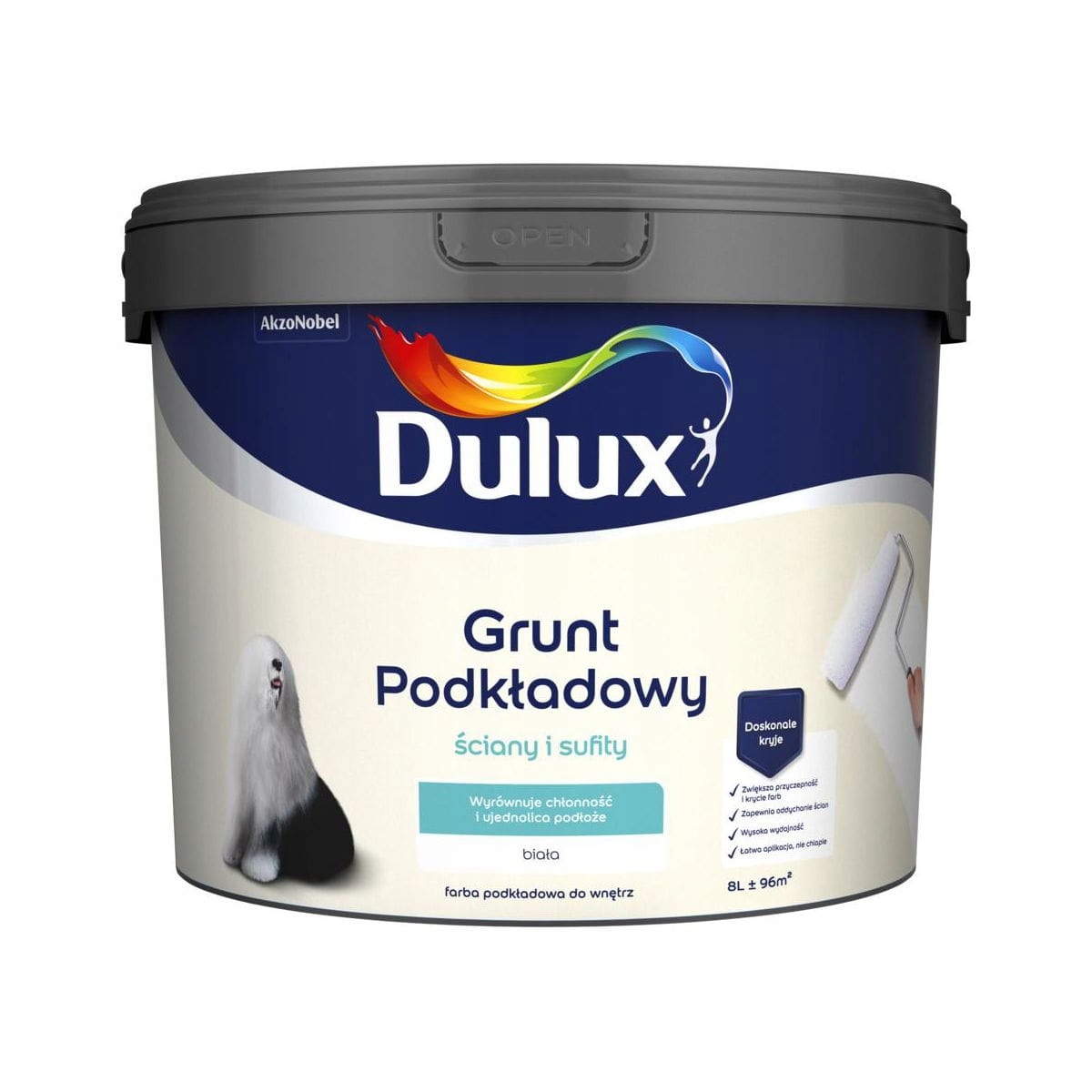 Grunt podkładowy 8 l Biały DULUX