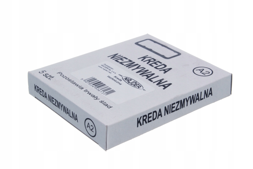 KREDA TECHNICZNA NIEZMYWALNA A2 CZERWONA 5 SZTUK Typ kreda