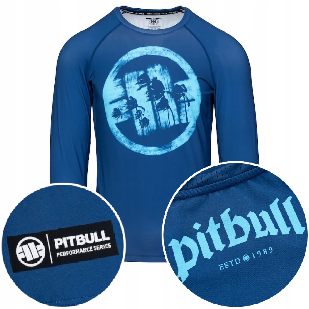 Pitbull Męski Longsleeve Rashguard Pit Bull Logo Palms_l