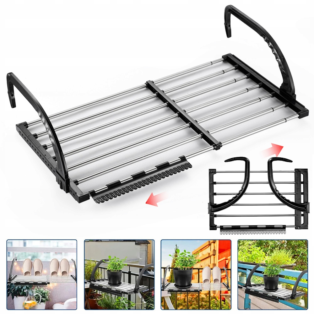 Levně Sušák Na Prádlo Radiátor Balkonová Zahrada 64-110 CM