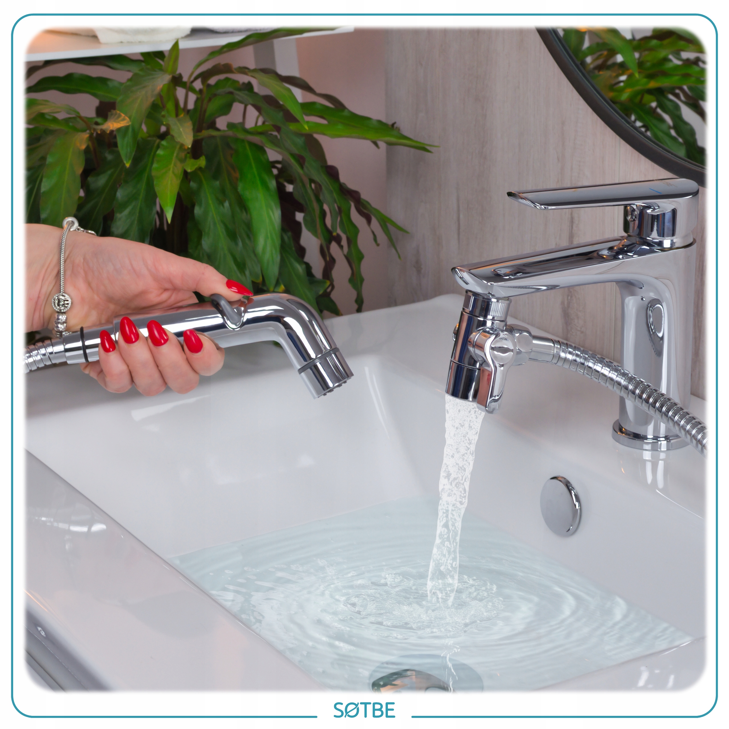 Prysznic bidetowy umywalkowy do baterii TRÓJNIK WĄŻ 2 tryby strumienia ECO Marka Sotbe