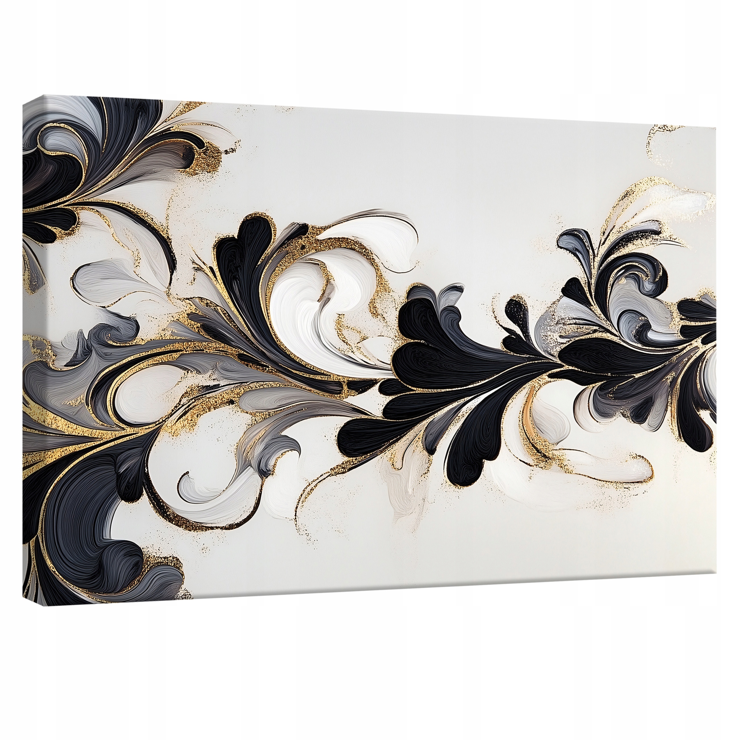 Obraz 120x80 Abstrakce zlato černá bílá šedá luxus