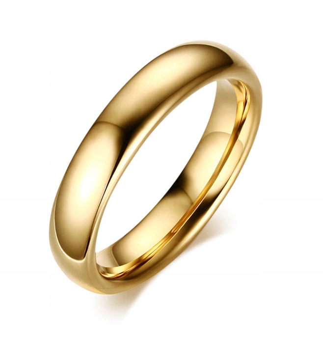 ZŁOTA GŁADKA OBRĄCZKA SYGNET PIERŚCIEŃ PIERŚCIONEK WOLFRAM 6MM R25