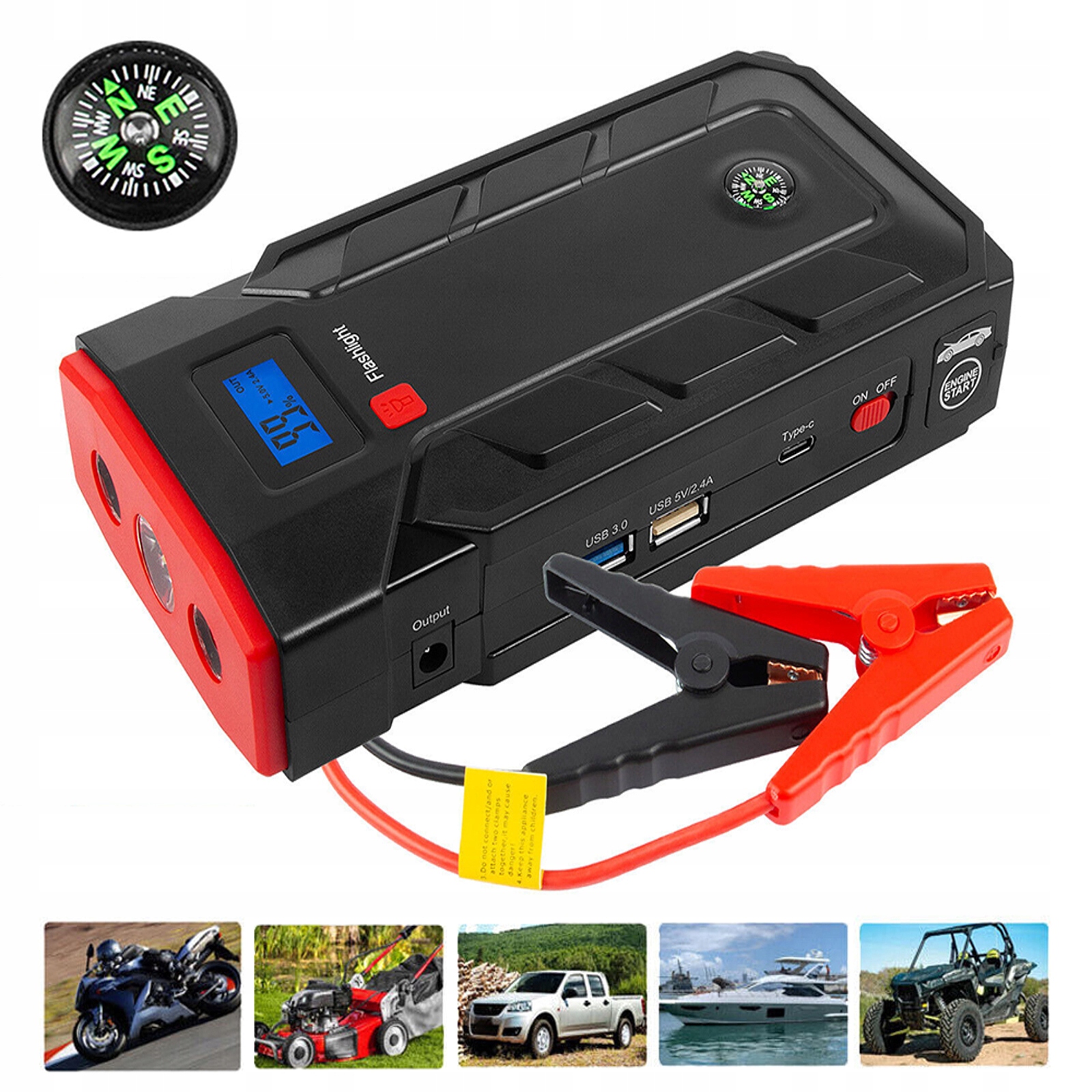 

Jump Starter Rozruch Booster Power Bank 10400mAh