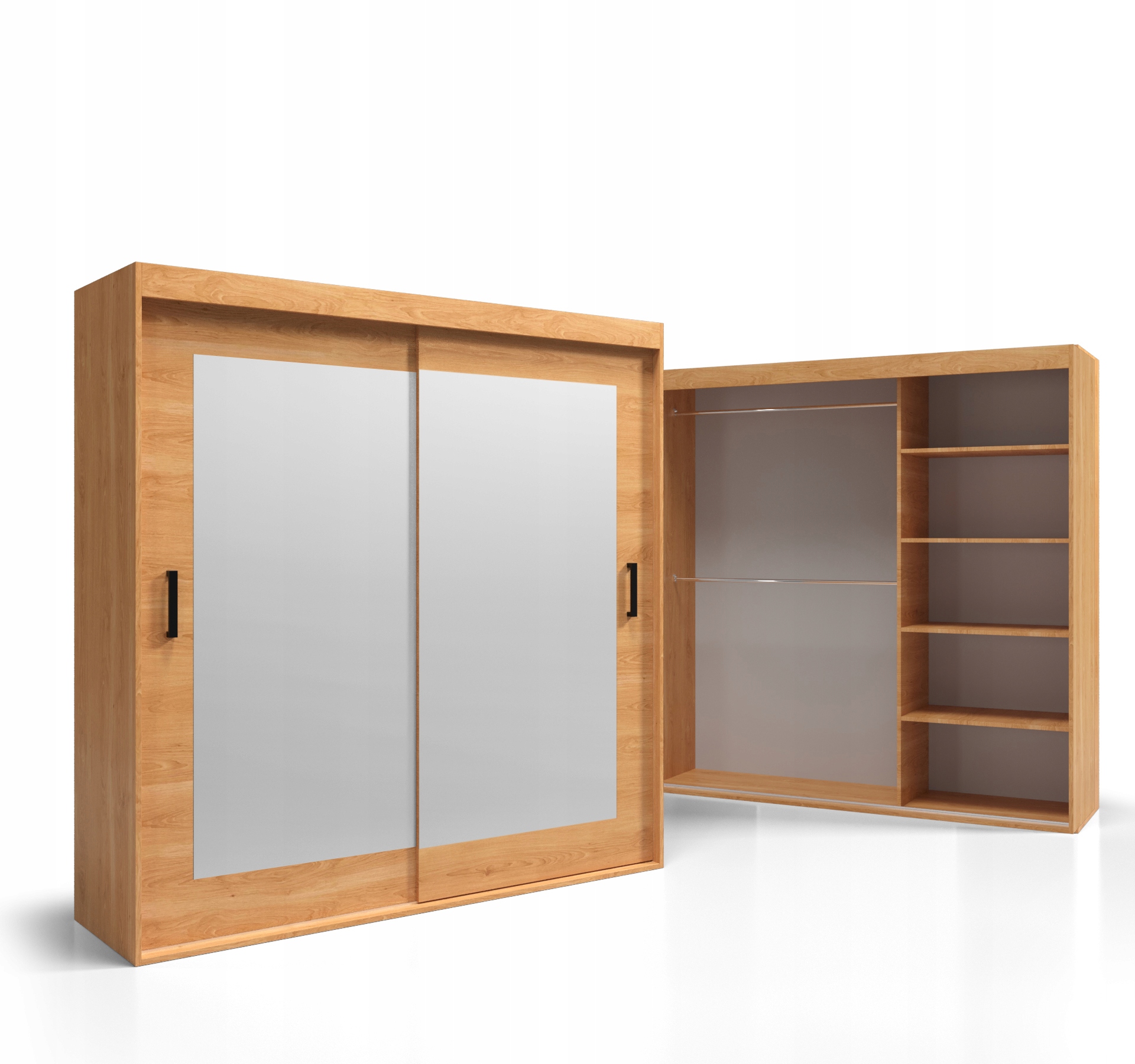 Skříň Posuvná 18 mm Zrcadlo 180 VSZ108 O-sofa Šatní skříň 2-dveřová 180x205