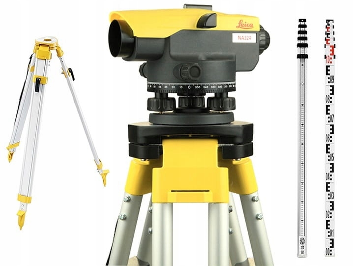 NIWELATOR OPTYCZNY ZE STATYW I ŁATA LEICA NA324