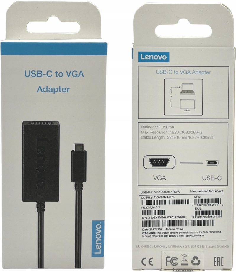 Lenovo USB C to VGA Adapter