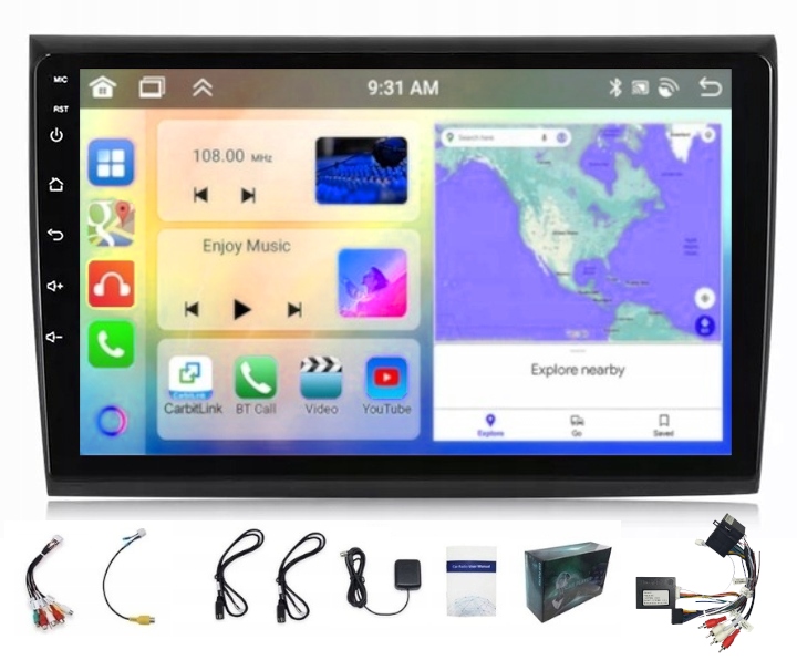 Autorádio S Gps Navigací Fiat Bravo 2007-2012 Usb Bt Carplay Wifi 4GB 64GB