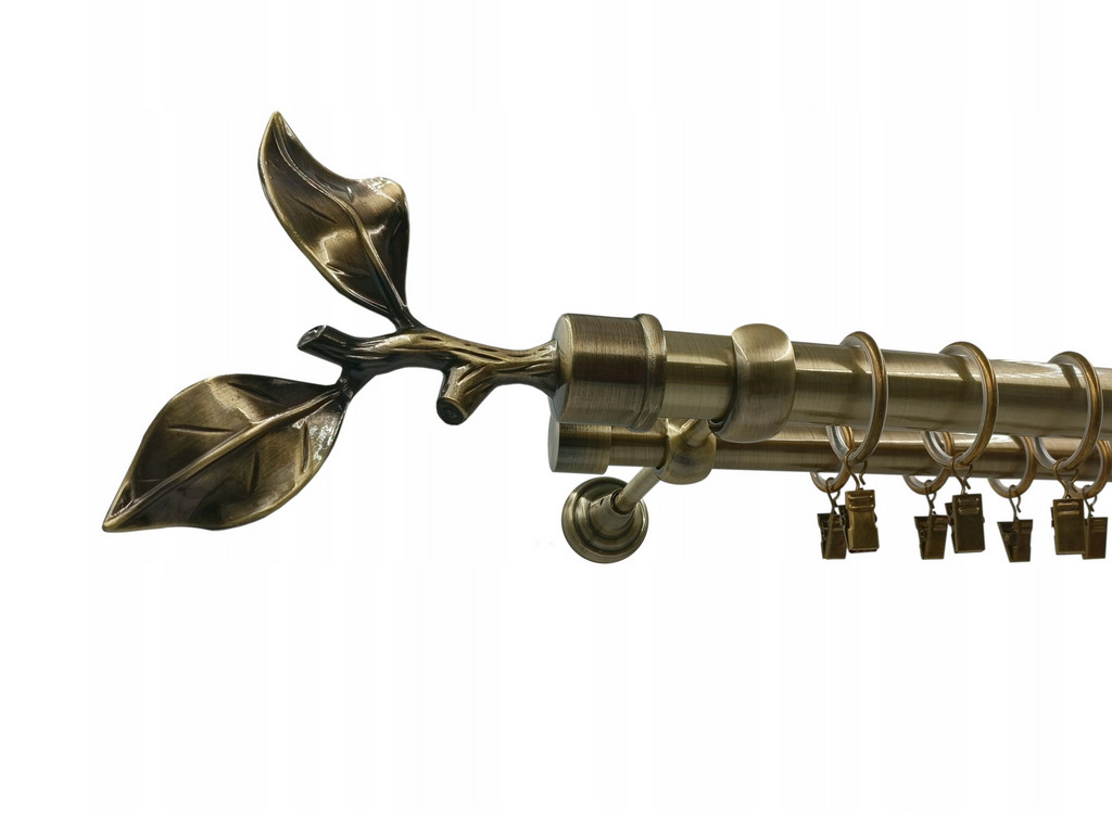 garnýž dvojitá 25+19 mm Zlato Antik Větvička 120 cm