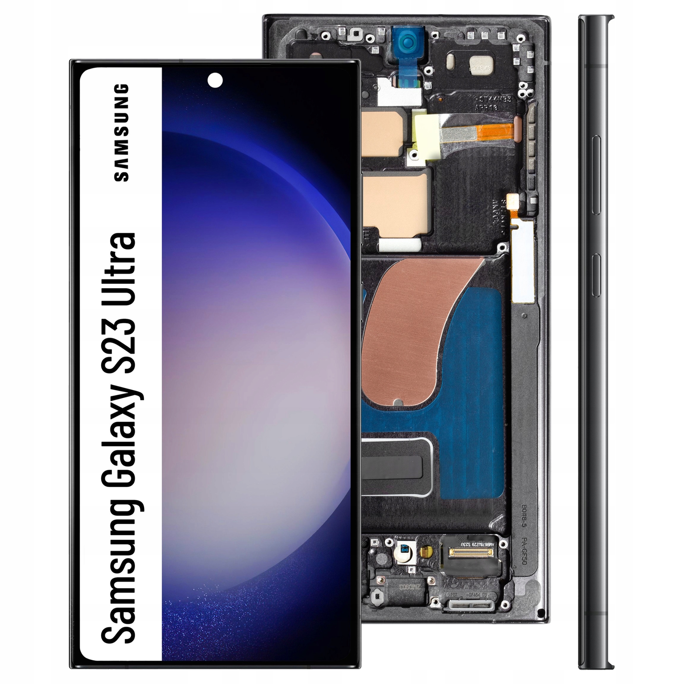 Displej s rámčekom pre Galaxy S23 Ultra Big Oled Panel LCD Phantom Black