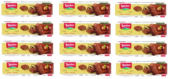 12x 100g Loacker Patisserie wafle krem orzechowy Karton