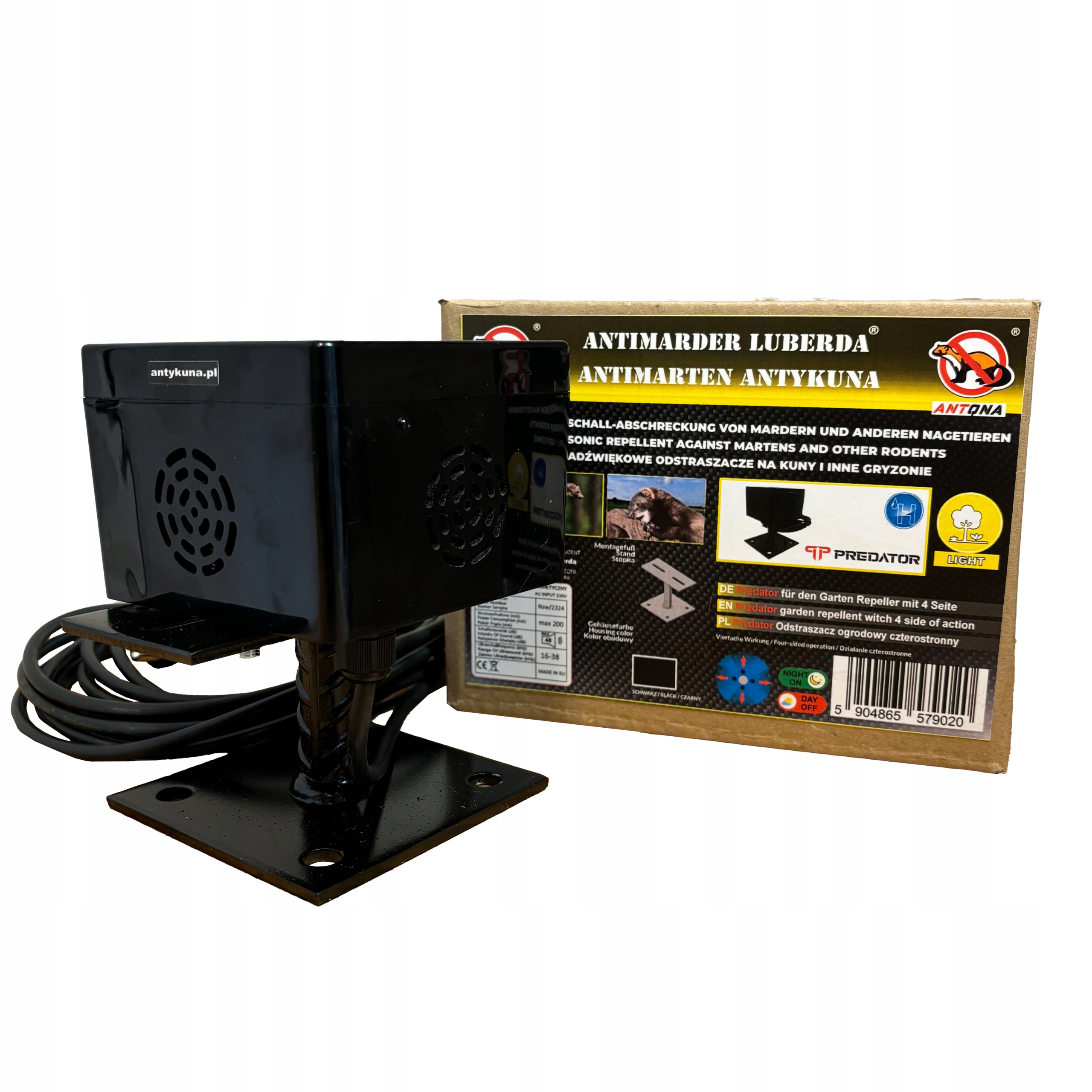 Antykuna Odstraszacz na kuny Predator do ogrodu, na parking, 4 stronny
