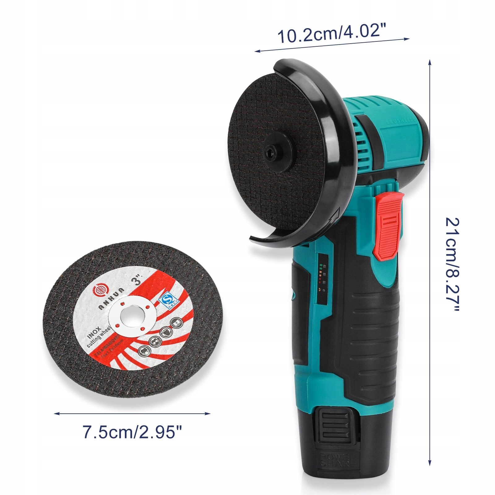 SZLIFIERKA KĄTOWA BEZPRZEWODOWA MINI + TARCZE 12V Kod producenta TL2303AAQY