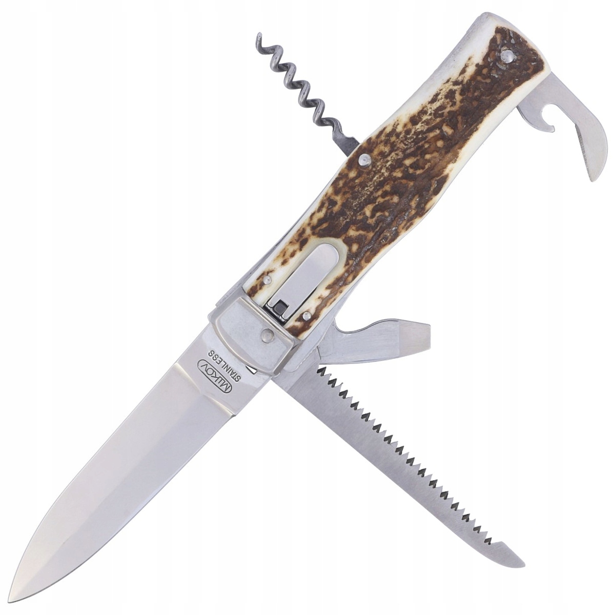 5čepelový vyklápěcí Nůž Mikov Predator Deer Stag