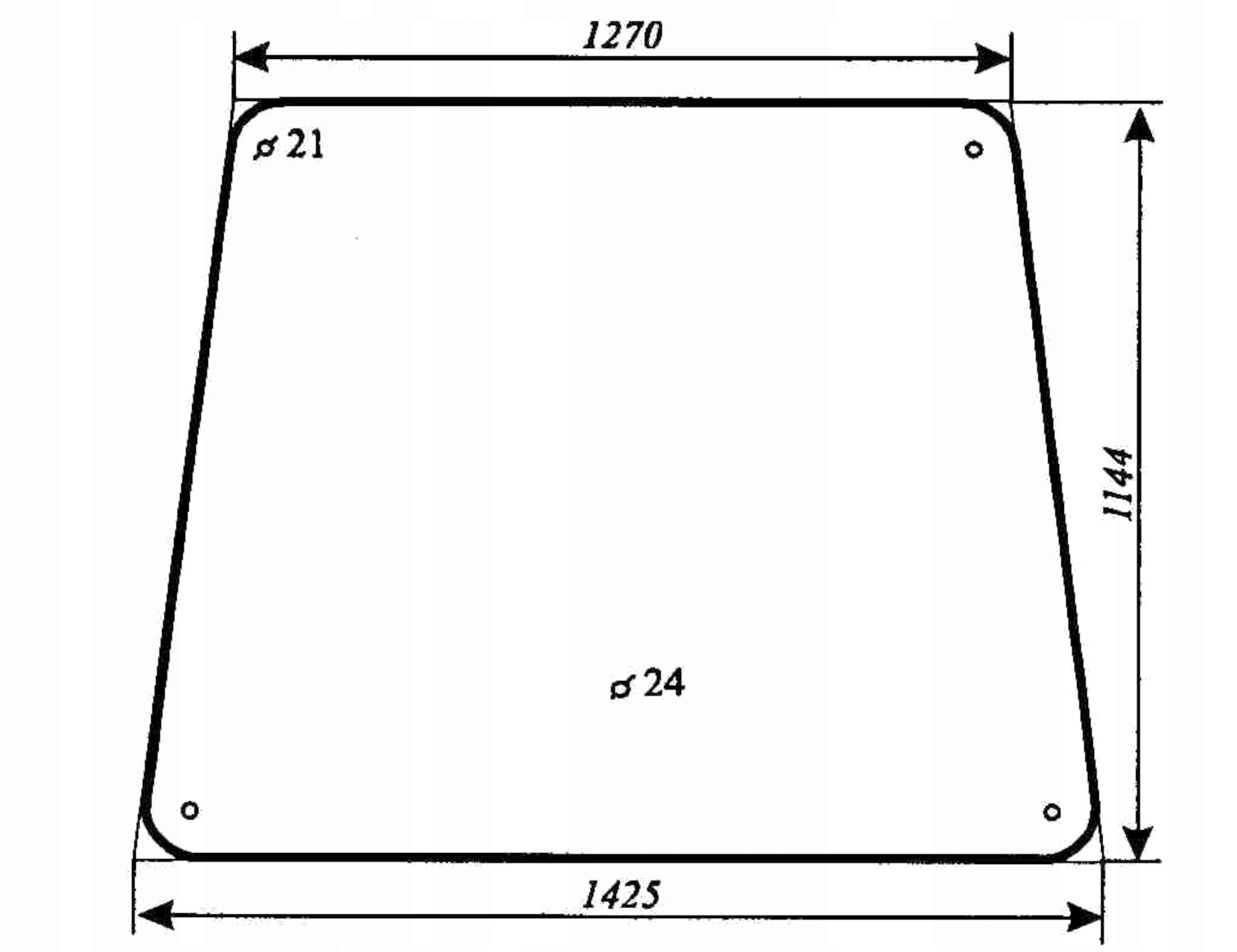 sklo pro bagru Waryński 726A přední