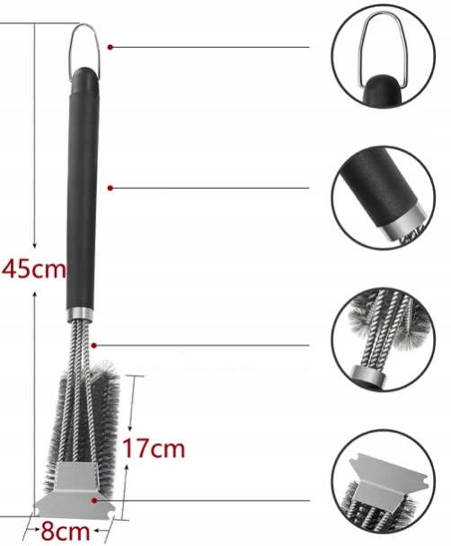 SZCZOTKA DO CZYSZCZENIA GRILLA RUSZTÓW PREMIUM TOP Marka bez marki