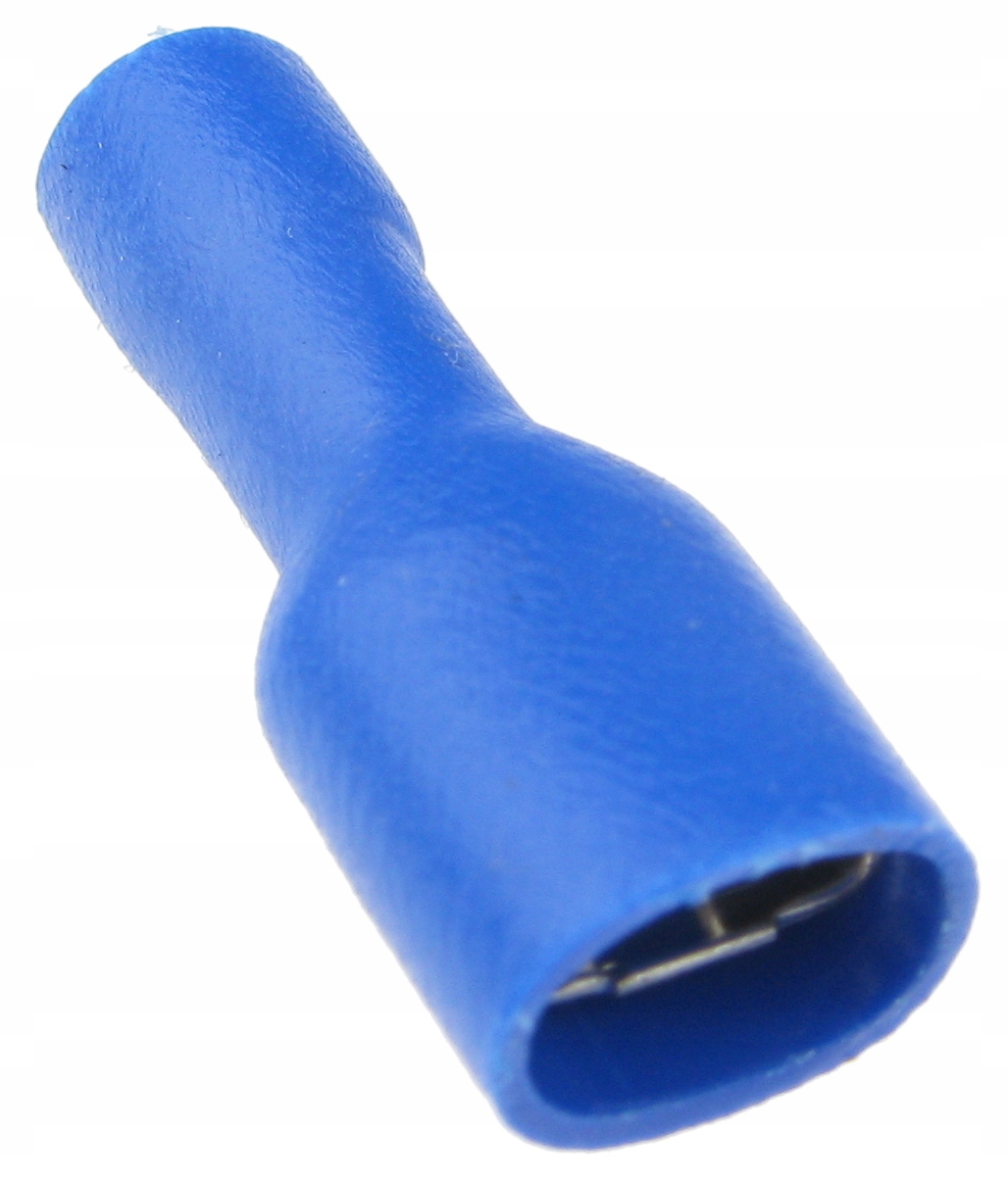 Konektor żeński 6,3mm izolowany cały niebieski (10 szt.) /4719-10