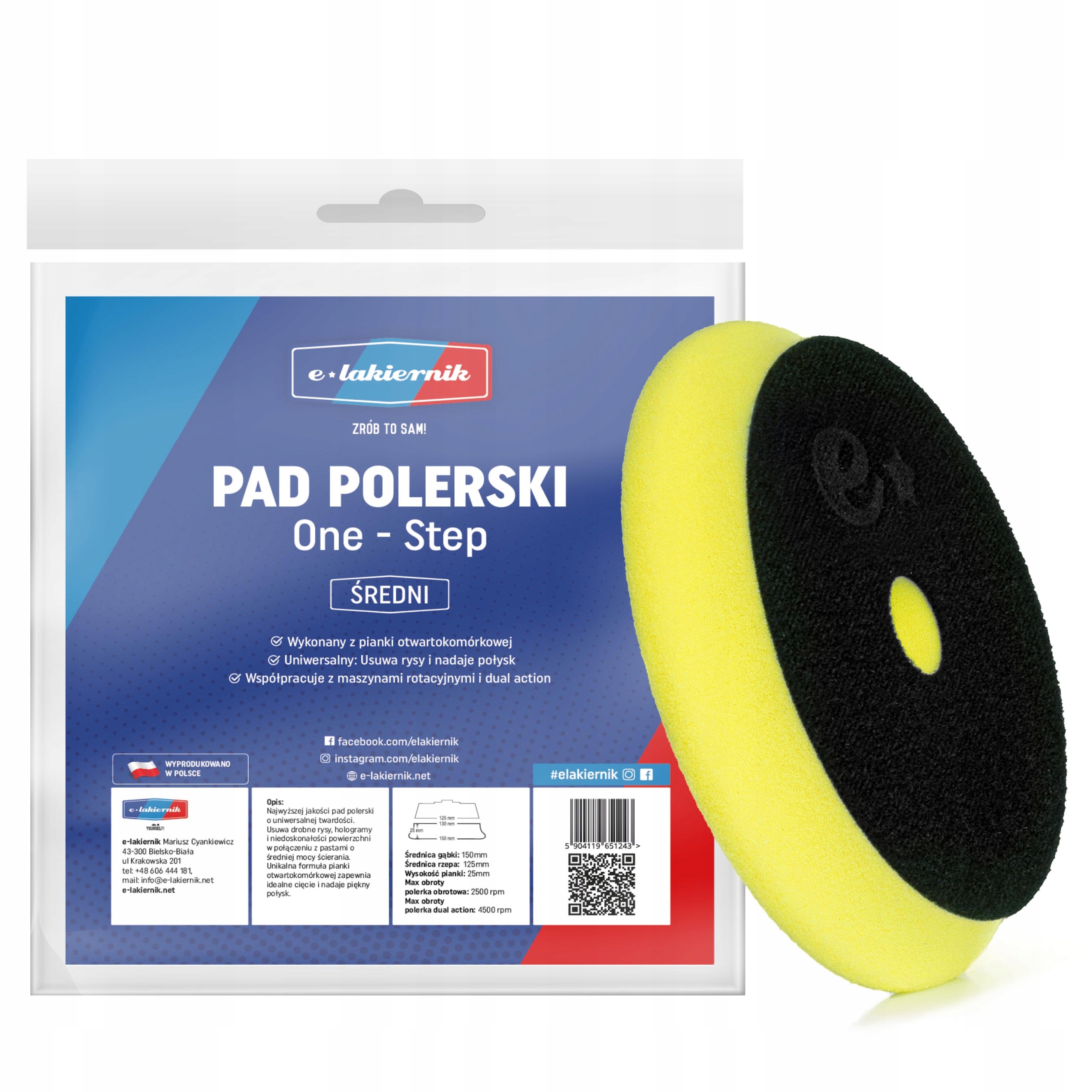 

e-lakiernik Pad Polerski Średni Gąbka Tarcza