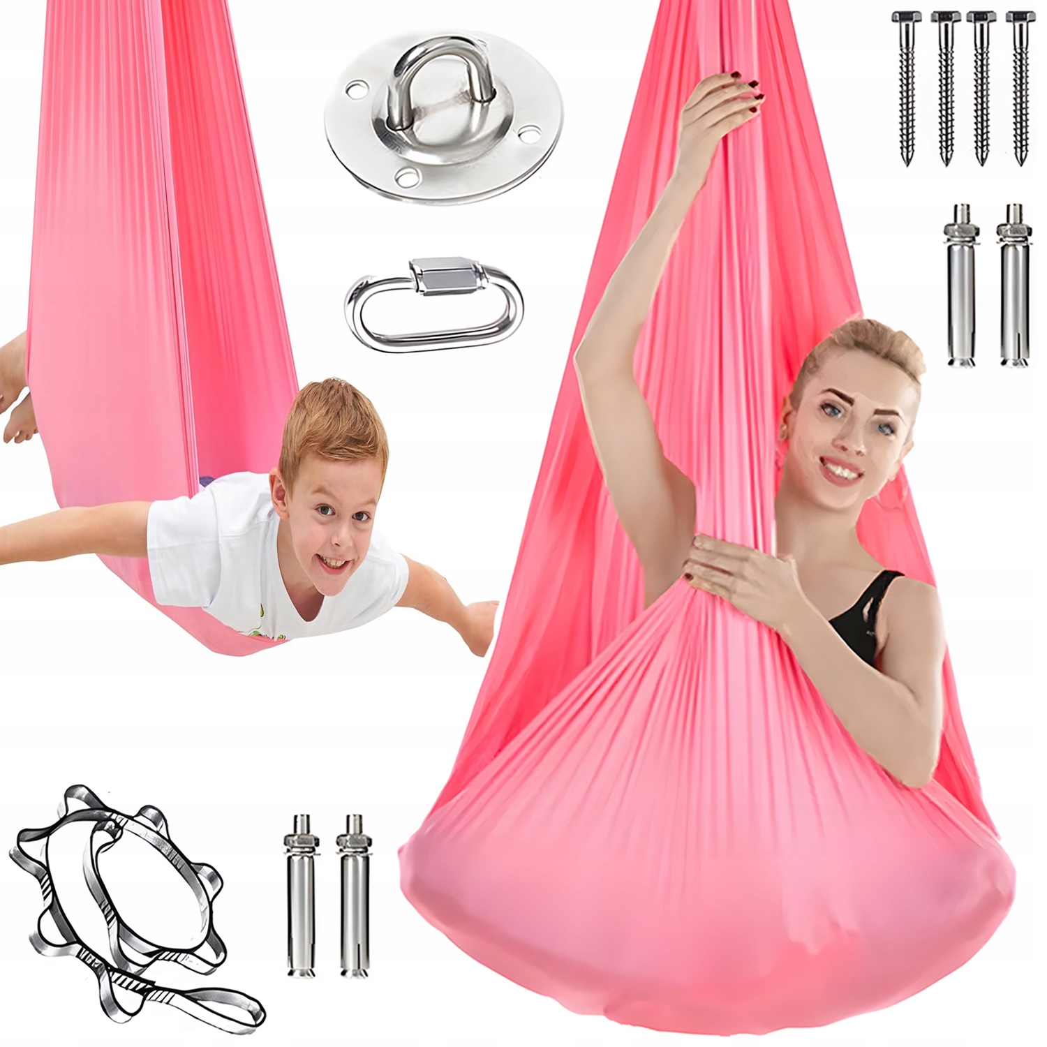 Aerial Yoga Hamak do jogi Joga Szarfa akrobatyczna Chusta aerial różowy
