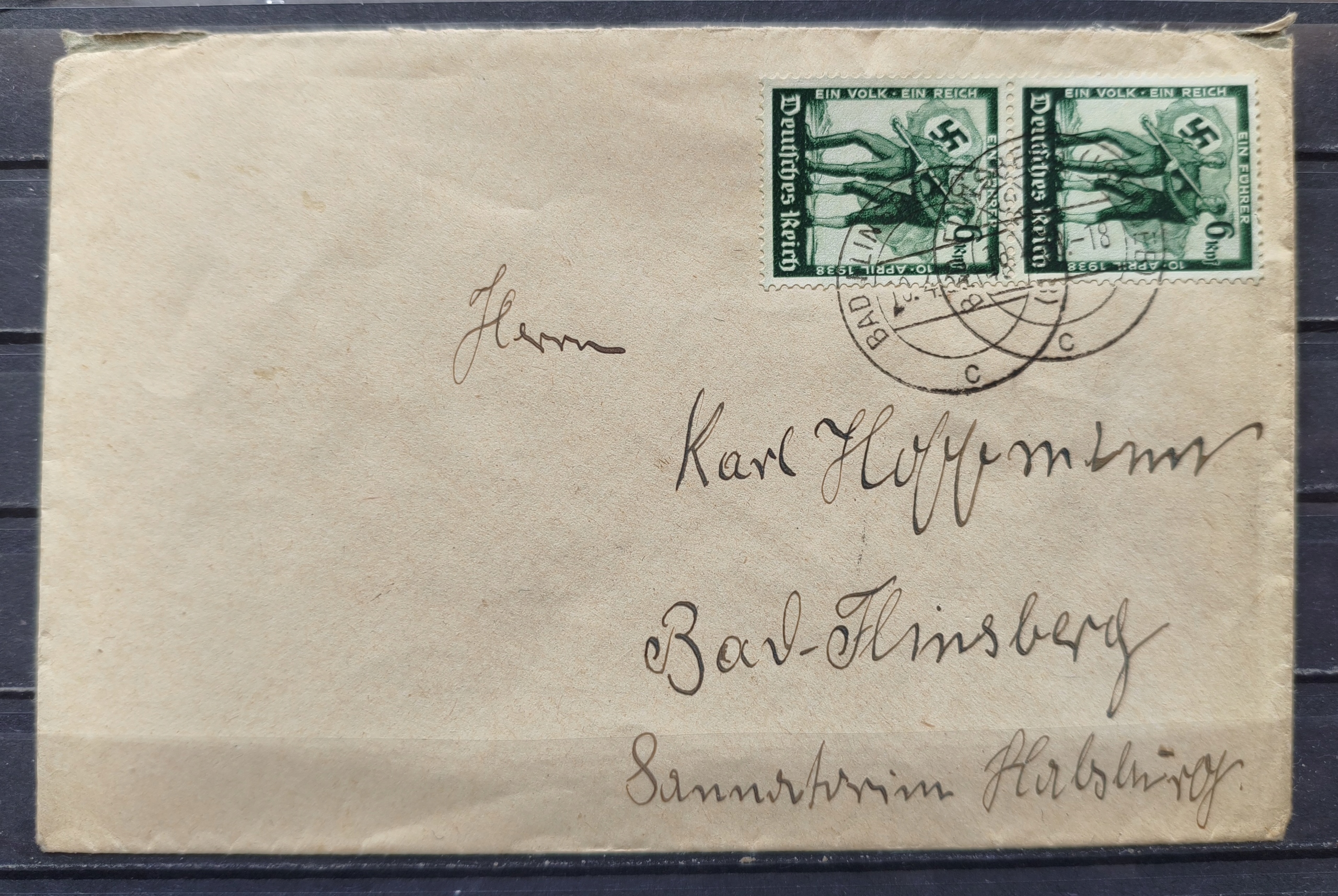 DEUTSCHES REICH - Koperta listu . Rok 1938