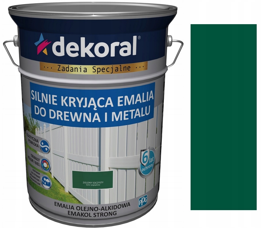 Dekoral Emakol Strong Drewna Met. Zielony Socz. 5L