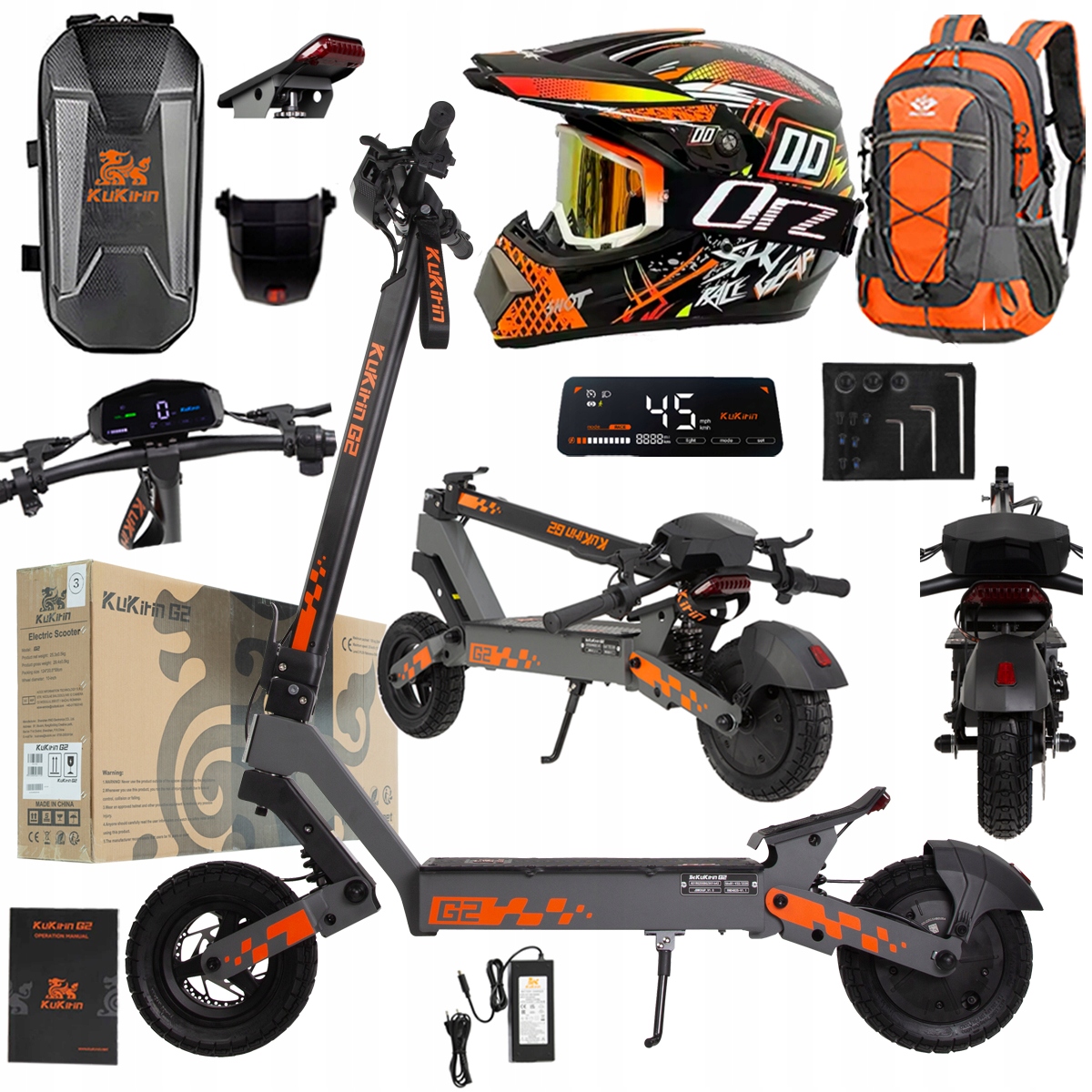 Kukirin G2 2026 Nové skládací elektrické vozidlo 1200W 45KM/H 15Ah 48V 10"