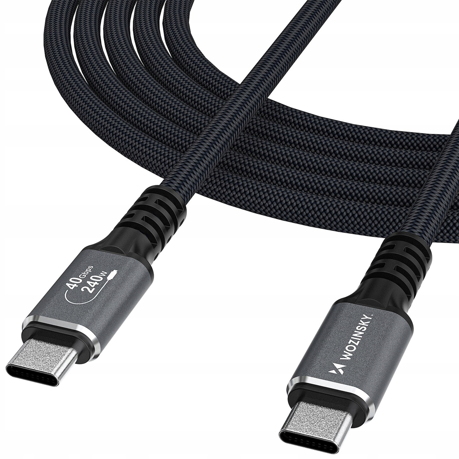 Kabel Wozinsky Wps- UY41S Usb- C USB4 40Gb/ s 240W 1m 4K czarny Wozinsky