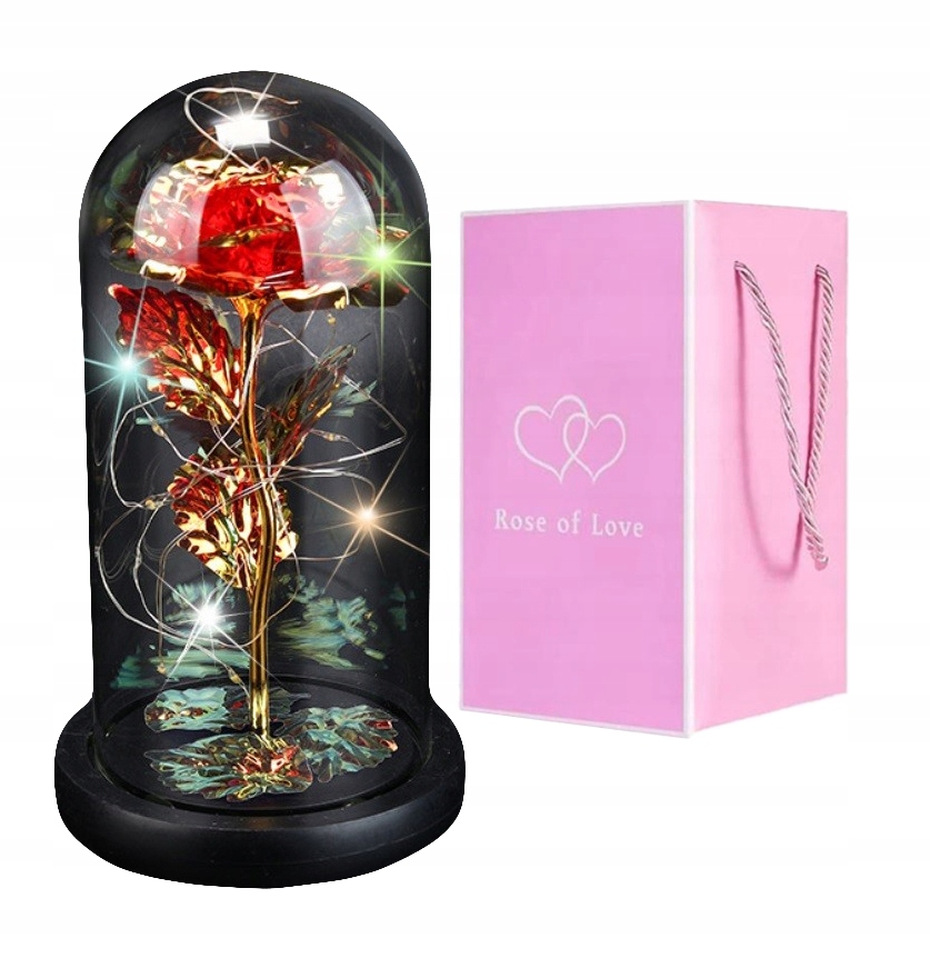 

Wieczna Róża W Szkle Świecąca Led Pudełko