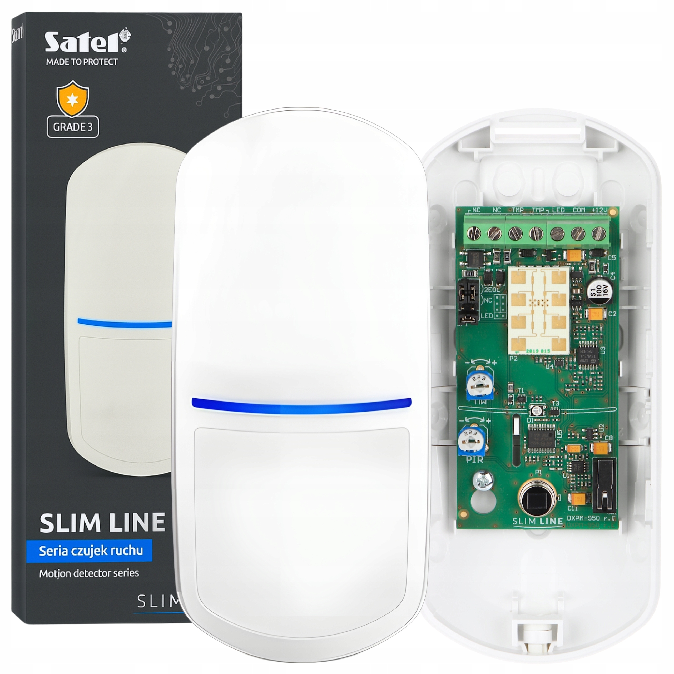 Duální detektor pohybu Satel Slim-dual-pet Pir+mw odolný vůči zvířatům do 20 kg