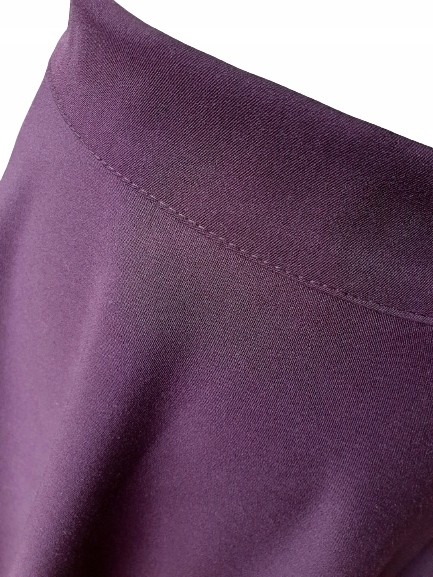 SPÓDNICA MIDI ROZKLOSZOWANA WISKOZA BAKŁAŻAN 34 XS Wzór dominujący bez wzoru