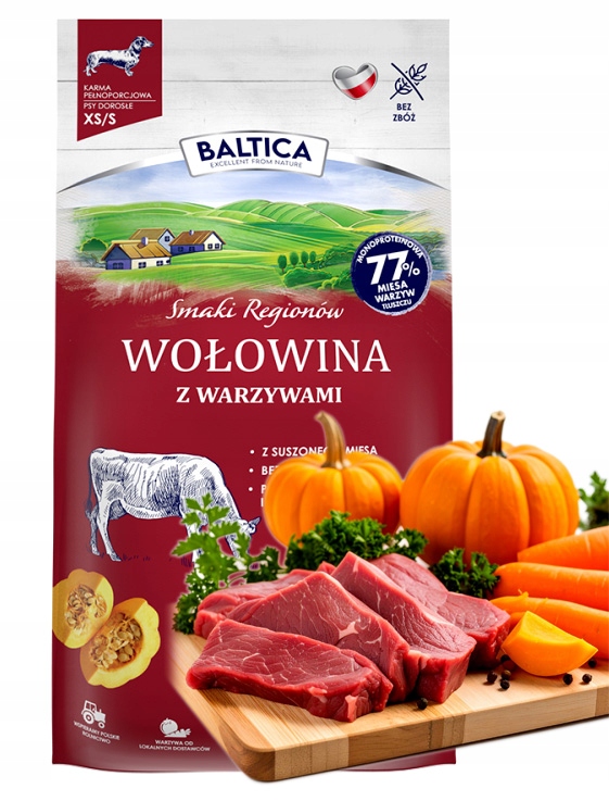 Levně Baltica Sr Adult hovězí maso se zeleninou Xs/s 3 kg krmivo pro psy