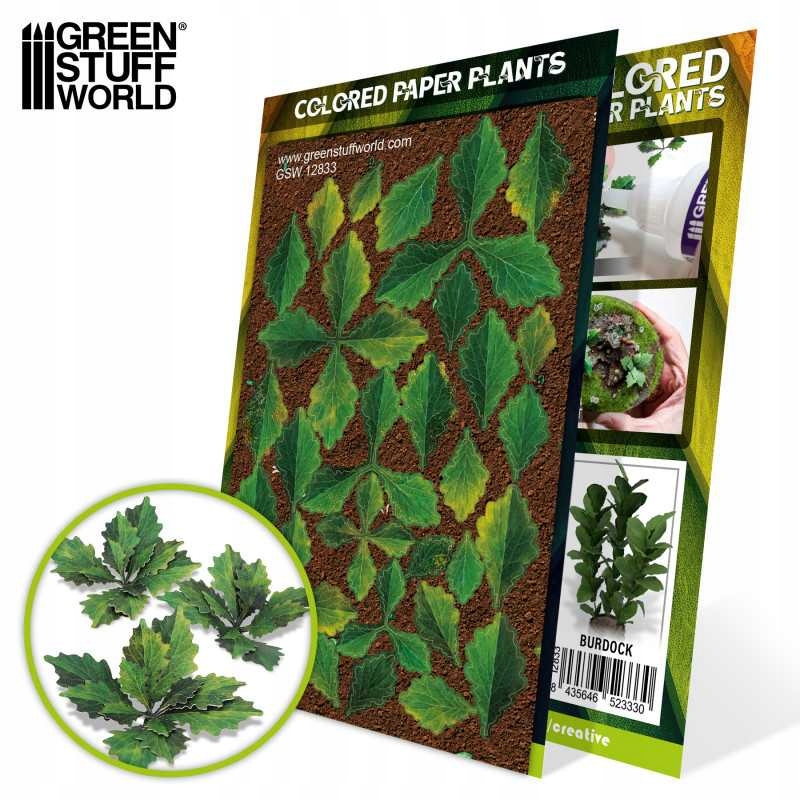 Colored Paper Plants Burdock papierowe rośliny