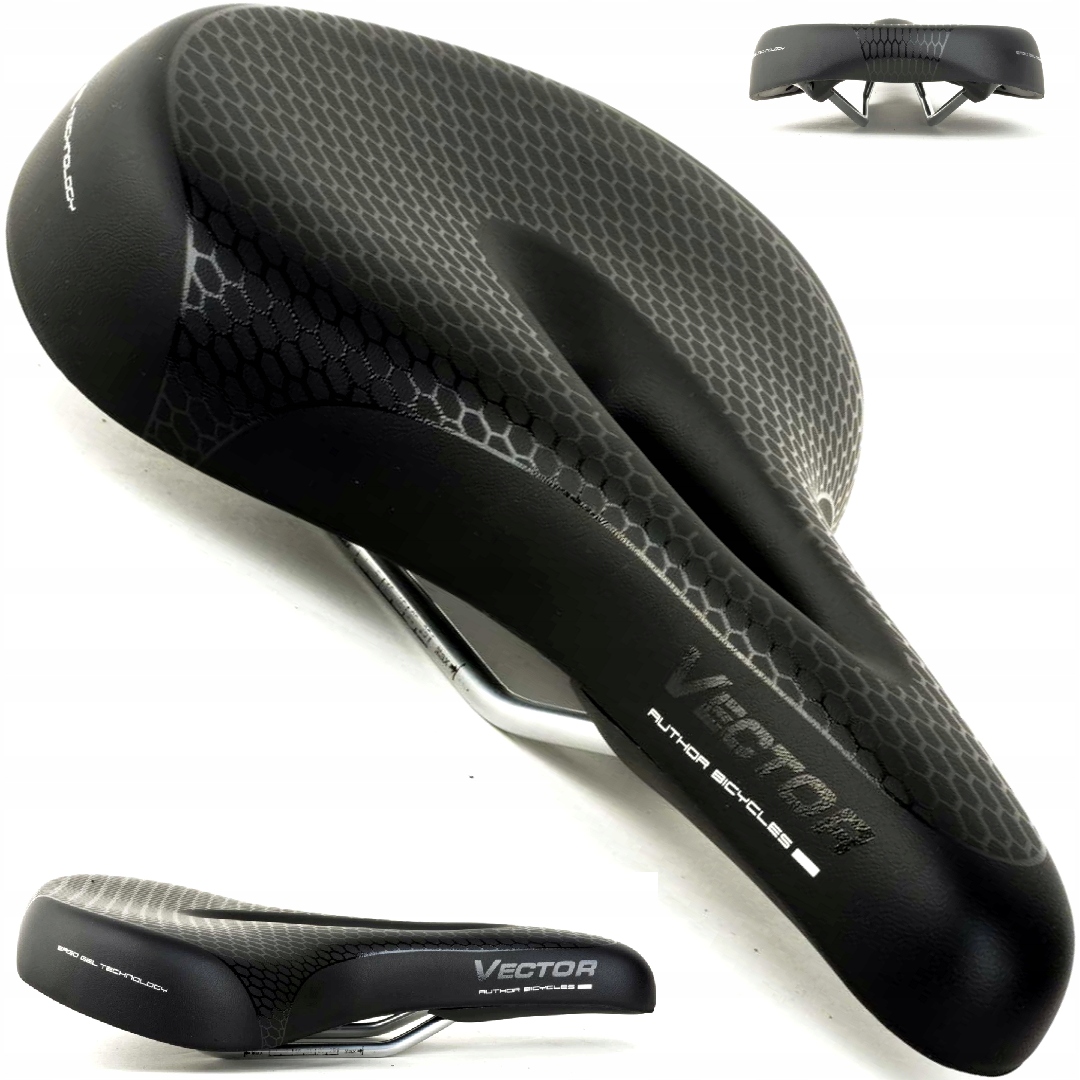 Siodełko rowerowe Author Vector Ergo Gel Vacuum 290mm x 175mm czarne