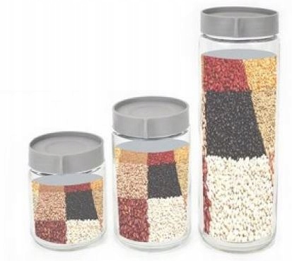 

Pojemnik słoik na żywność modulowy szklany 3 szt