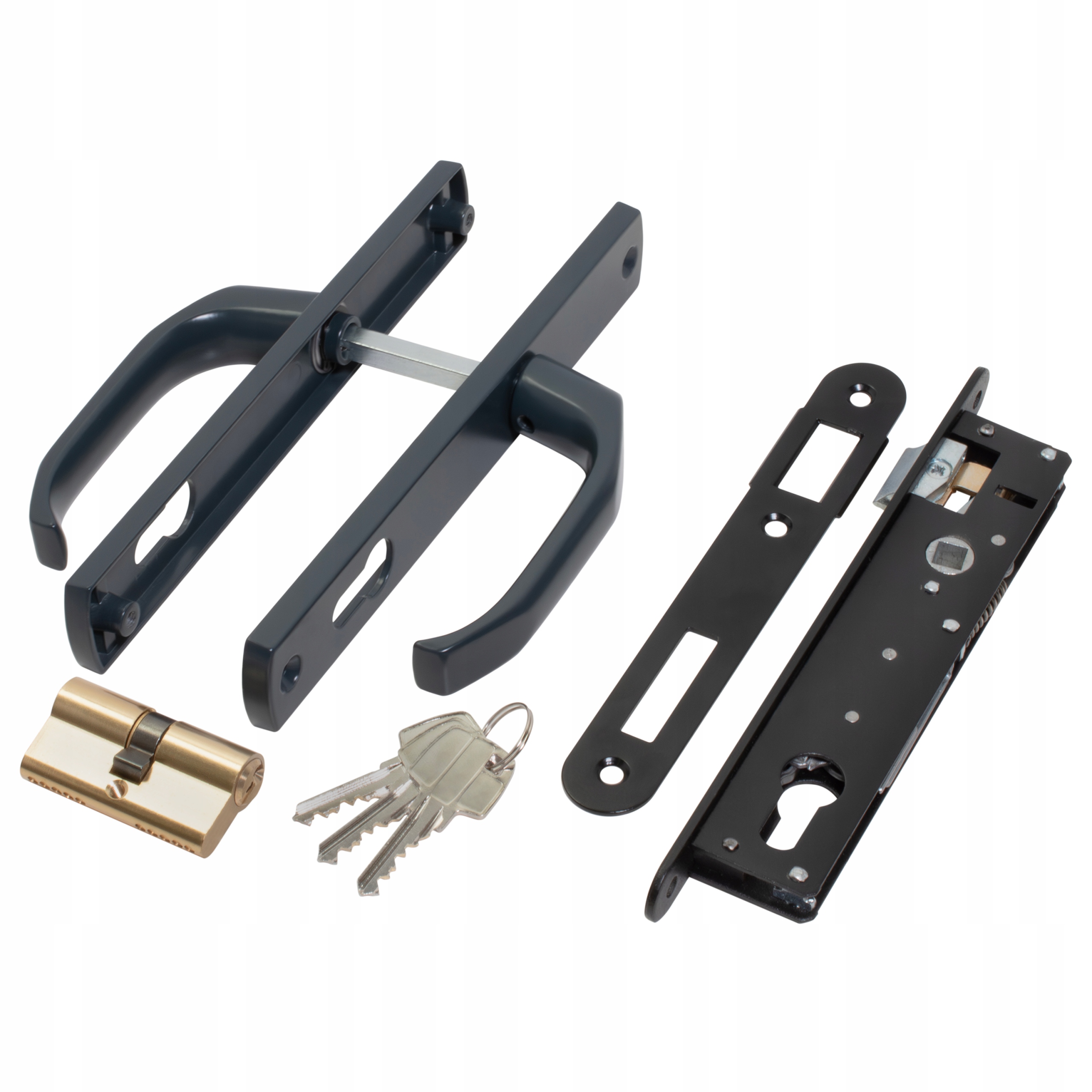 Komplet Do Branky Zámek Klika Vložka Antracit Prémiová Sada