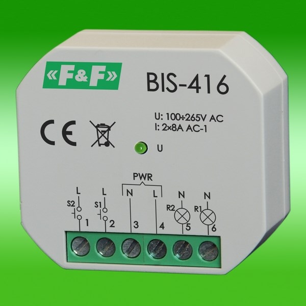 F&f Przekaźnik Impulsowy Bistabilny Pt Niezależne Obwody Sterowania BIS-416