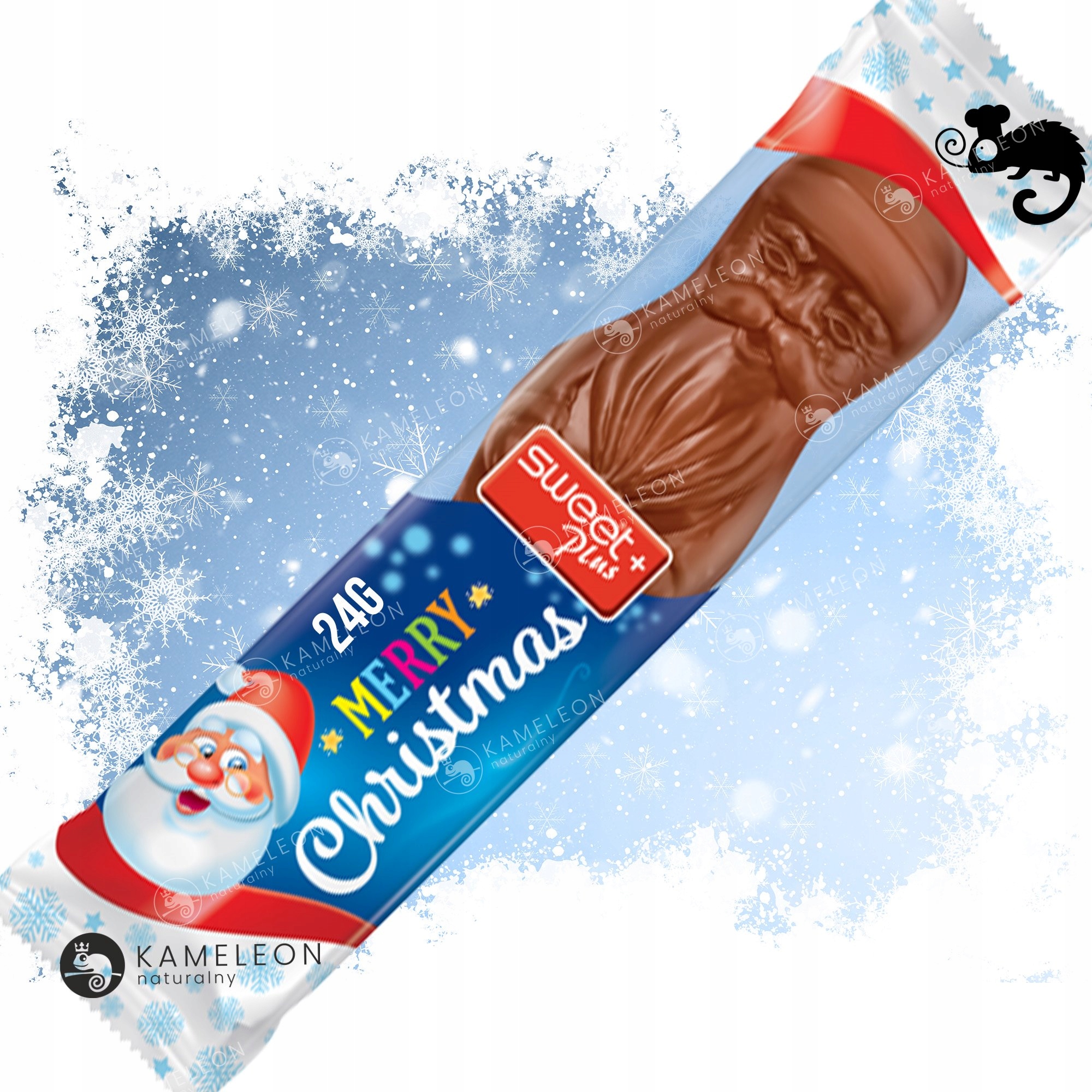 MIKOŁAJ figurka Z CZEKOLADY MLECZNEJ NA PATYKU Święta MERRY CHRISTMAS 24g