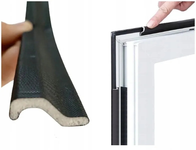 USZCZELKA OKIENNA DO DRZWI OKIEN SAMOPRZYLEPNA USZCZELNIAJĄCA TAŚMA CZARNA Grubość 2 mm