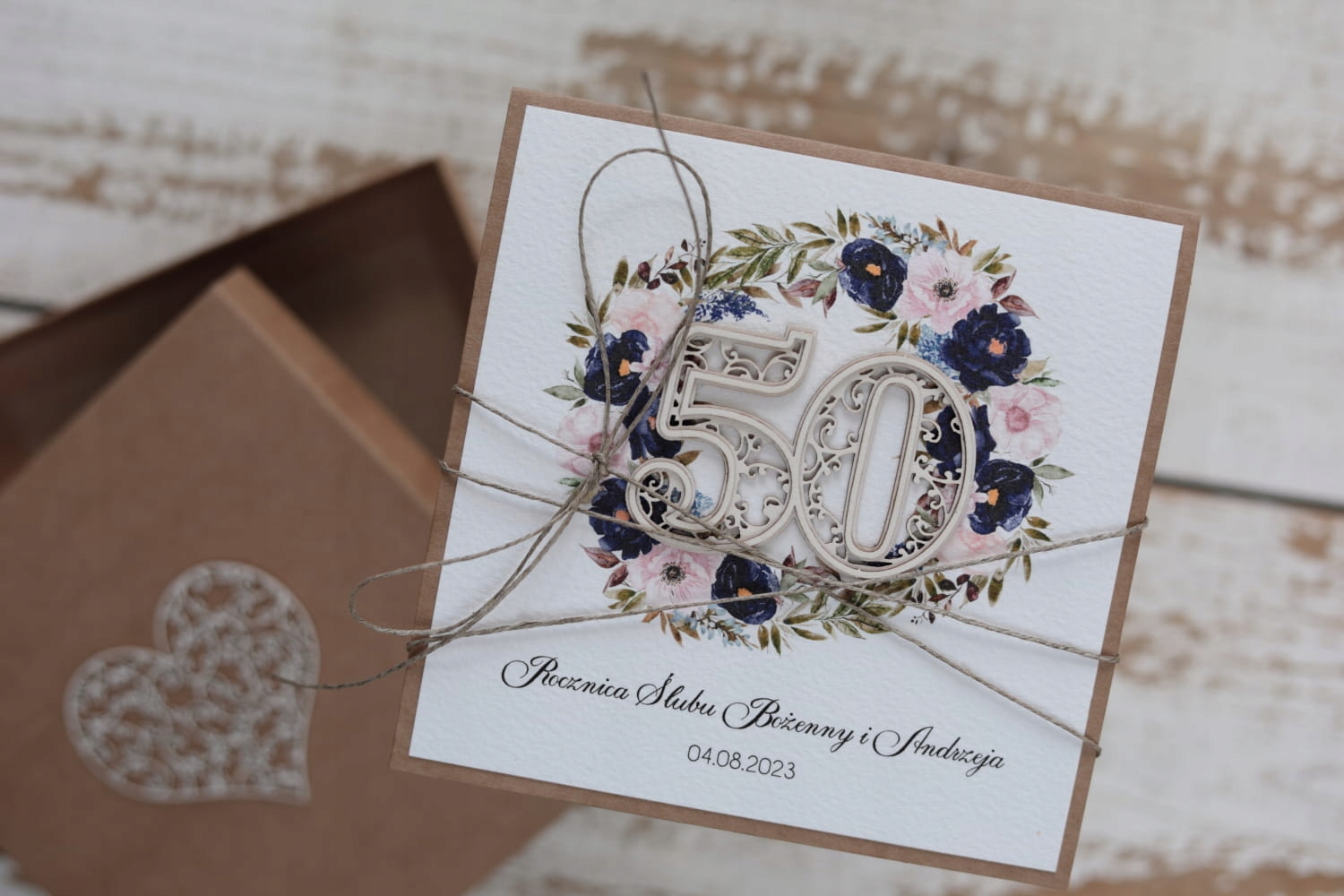 Personalizovaný dárek s krabičkou k 50. výročí svatby – jubileum