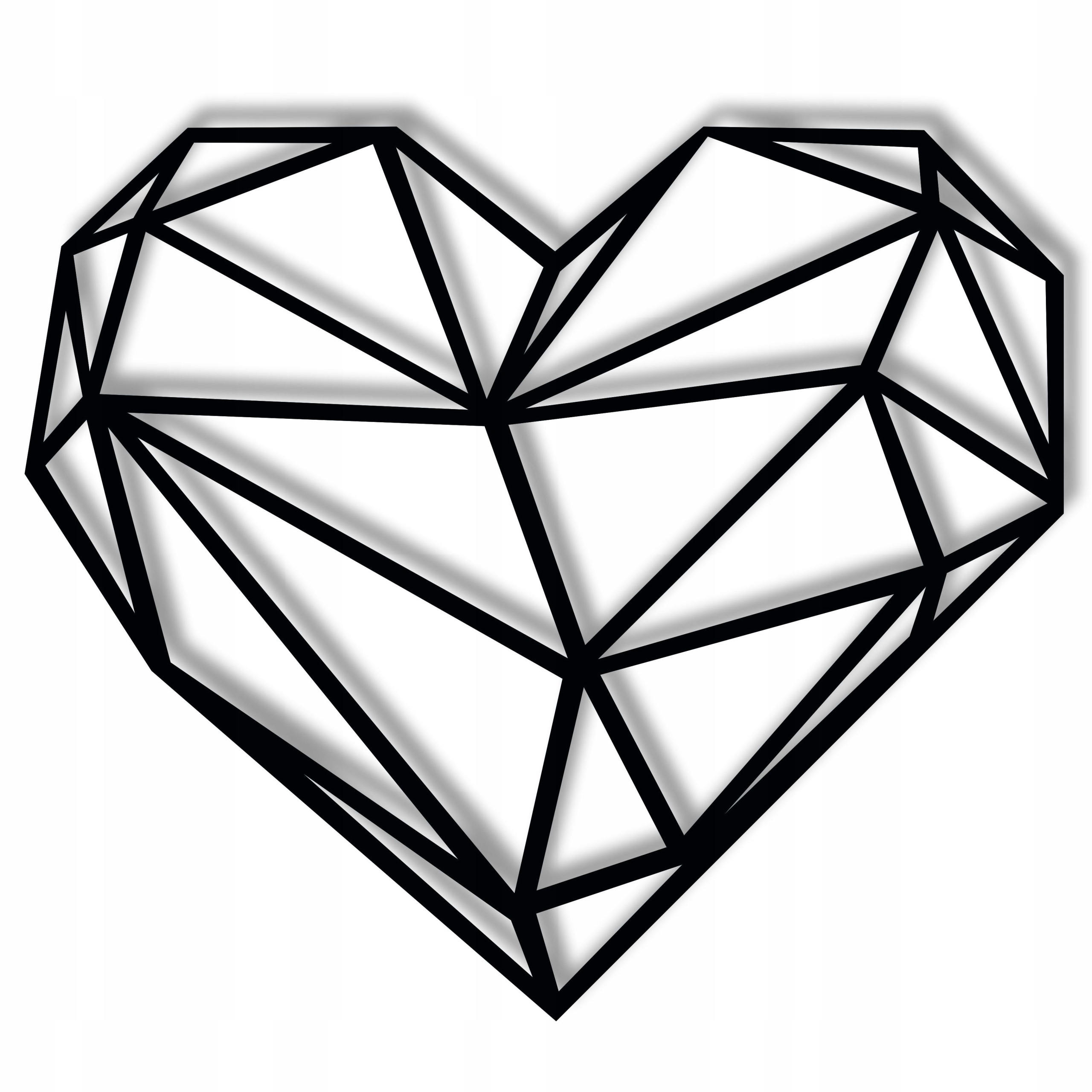 

Dekoracja ścienna Serce Geometryczne 3d ażur 80x93