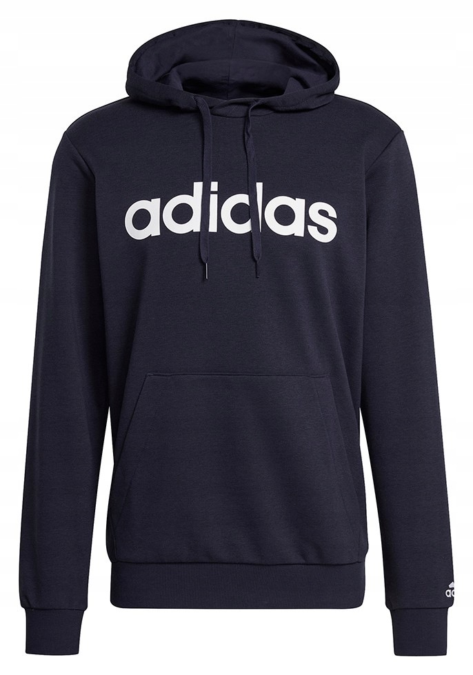 Mikina Adidas Essentials French Terry Linear Logo Hoodie tmavě modrá vel. S