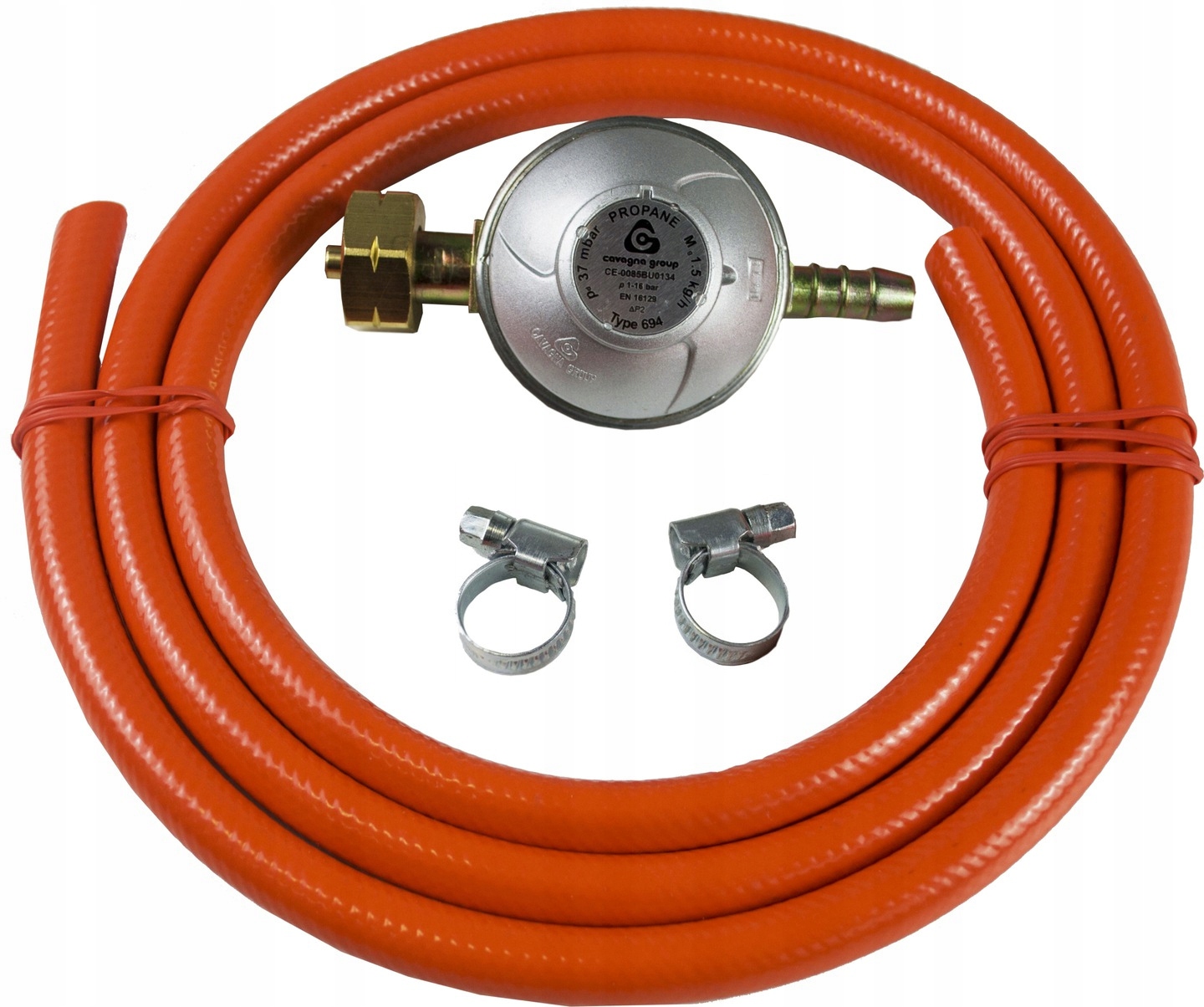 WĄŻ DO GAZU 1,5m OPASKI REDUKTOR GAZOWY BUTLA 11kg