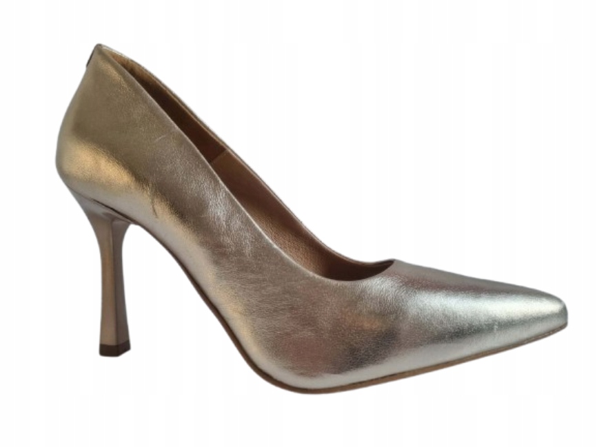 Zlaté klasické lodičky dámské kožené elegantní lodičky Karino 37