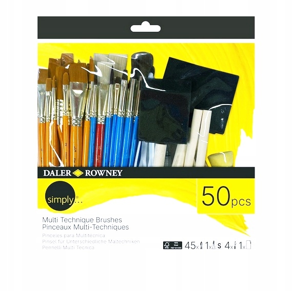 Sada Štětců MIX Media V Pouzdru 50 Ks Daler Rowney 216750090