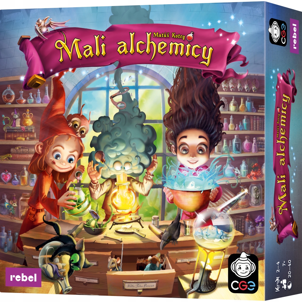 Mali Alchemicy gra planszowa mikstury żetony Rodzinna Rebel 7+
