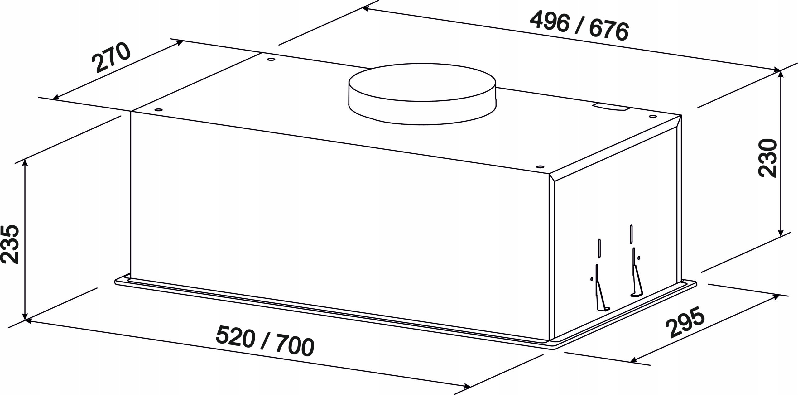 Okap do zabudowy Seenergy Hit Spot Easy 52 BL Kod producenta CI0012250218