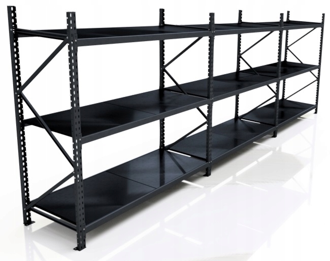 Regał Metalowy Magazynowy Warsztatowy Gr 200X520X80 MOP3 350 kg Na Półkę