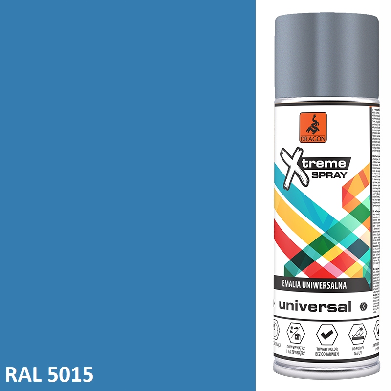 

Lakier Farba W Sprayu Połysk 400ML Ral 5015 Błękit