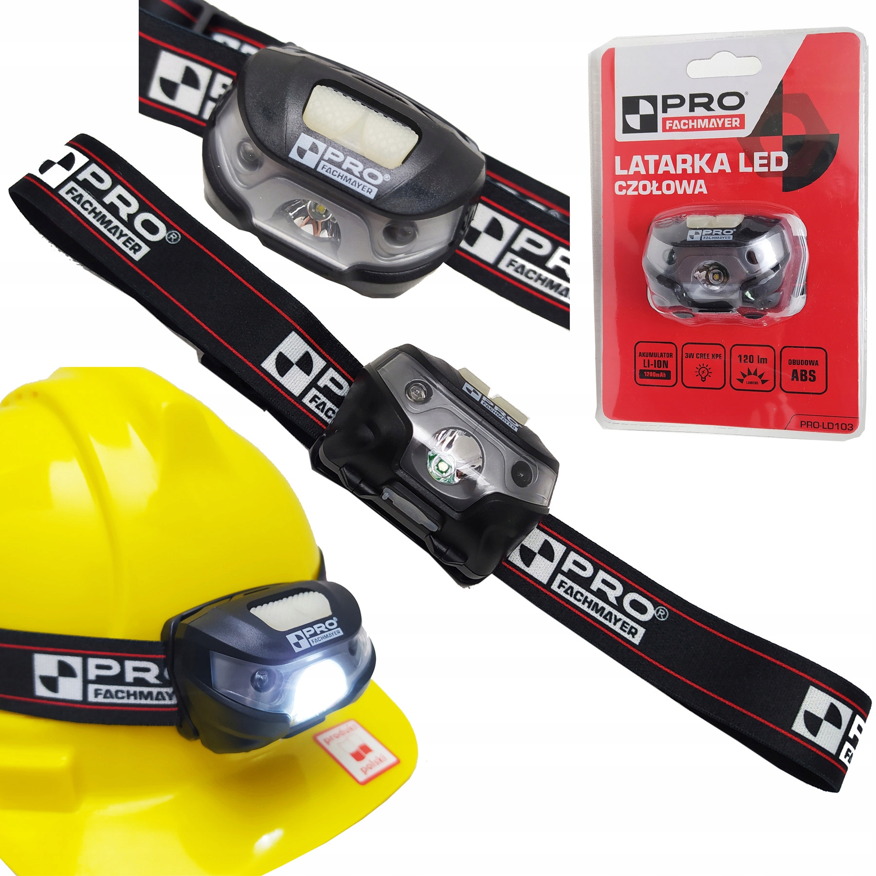 

Pro Latarka czołowa Led 120lm akumulator 1200mAh