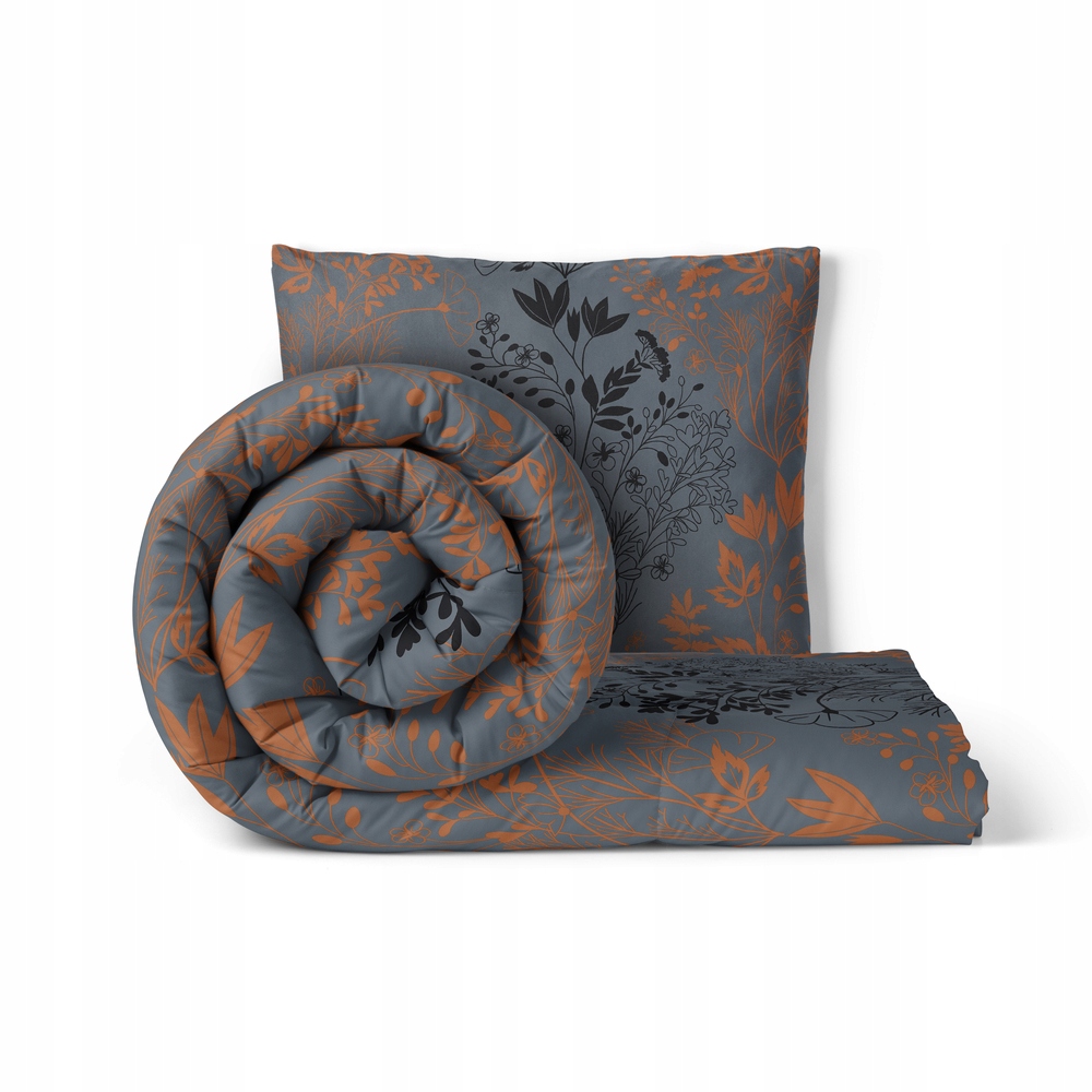 Povlečení 140x200 cm, 70x80 cm, 140 g/m2, bavlna 100% Spící louka Grafit